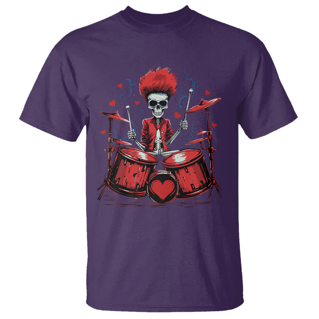 Valentine's Day T Shirt Cool Skeleton Drummer Rock Lover TS09 Purple Printyourwear