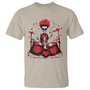 Valentine's Day T Shirt Cool Skeleton Drummer Rock Lover TS09 Sand Printyourwear
