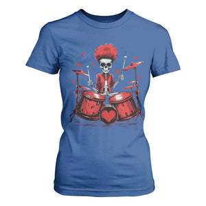 Valentine's Day T Shirt For Women Cool Skeleton Drummer Rock Lover TS09 Royal Blue Print Your Wear