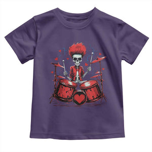 Valentine's Day Toddler T Shirt Cool Skeleton Drummer Rock Lover TS09 Purple Print Your Wear