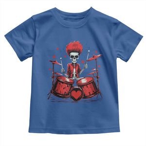 Valentine's Day Toddler T Shirt Cool Skeleton Drummer Rock Lover TS09 Royal Blue Print Your Wear