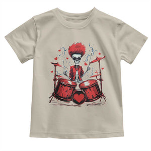 Valentine's Day Toddler T Shirt Cool Skeleton Drummer Rock Lover TS09 Sand Print Your Wear