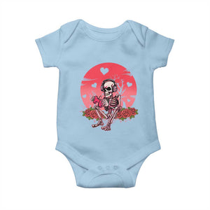 Anti Valentine's Day Baby Onesie Skeleton Gamer Video Game TS09 Light Blue Print Your Wear