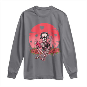 Anti Valentine's Day Long Sleeve Shirt Skeleton Gamer Video Game TS09 Charcoal Print Your Wear