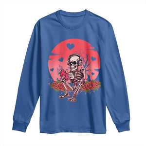 Anti Valentine's Day Long Sleeve Shirt Skeleton Gamer Video Game TS09 Royal Blue Print Your Wear