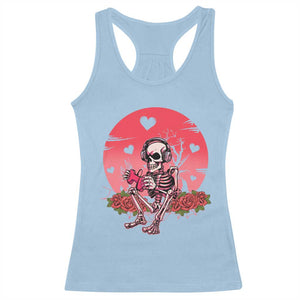 Anti Valentine's Day Racerback Tank Top Skeleton Gamer Video Game TS09 Light Blue Print Your Wear