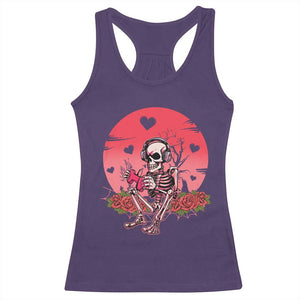 Anti Valentine's Day Racerback Tank Top Skeleton Gamer Video Game TS09 Purple Print Your Wear