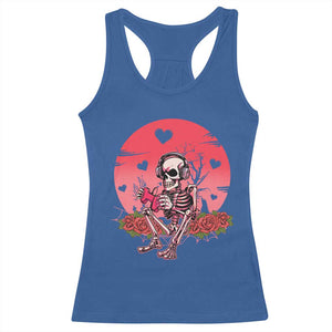 Anti Valentine's Day Racerback Tank Top Skeleton Gamer Video Game TS09 Royal Blue Print Your Wear