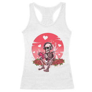 Anti Valentine's Day Racerback Tank Top Skeleton Gamer Video Game TS09 White Print Your Wear