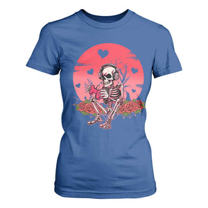 Anti Valentine's Day T Shirt For Women Skeleton Gamer Video Game TS09 Royal Blue Print Your Wear