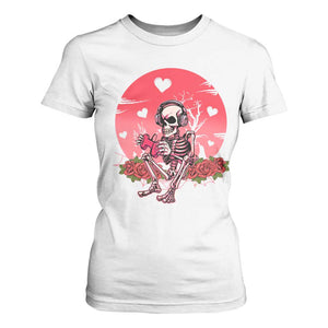 Anti Valentine's Day T Shirt For Women Skeleton Gamer Video Game TS09 White Print Your Wear