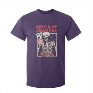 Valentine's Day T Shirt For Kid Coffee Is My Valentine Funny Skeleton TS09 Purple Print Your Wear