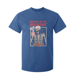 Valentine's Day T Shirt For Kid Coffee Is My Valentine Funny Skeleton TS09 Royal Blue Print Your Wear