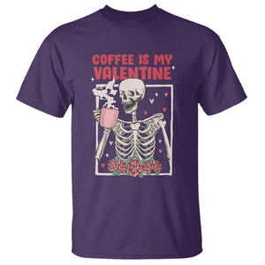 Valentine's Day T Shirt Coffee Is My Valentine Funny Skeleton TS09 Purple Printyourwear