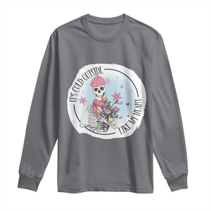 Anti Valentine Long Sleeve Shirt It's Cold Outside Like My Heart Skeleton Single Day TS09 Charcoal Print Your Wear