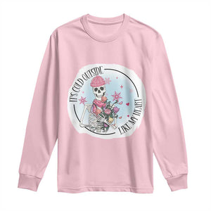 Anti Valentine Long Sleeve Shirt It's Cold Outside Like My Heart Skeleton Single Day TS09 Light Pink Print Your Wear