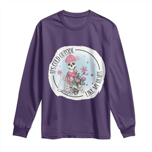 Anti Valentine Long Sleeve Shirt It's Cold Outside Like My Heart Skeleton Single Day TS09 Purple Print Your Wear