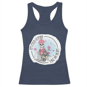 Anti Valentine Racerback Tank Top It's Cold Outside Like My Heart Skeleton Single Day TS09 Navy Print Your Wear