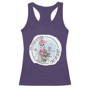 Anti Valentine Racerback Tank Top It's Cold Outside Like My Heart Skeleton Single Day TS09 Purple Print Your Wear