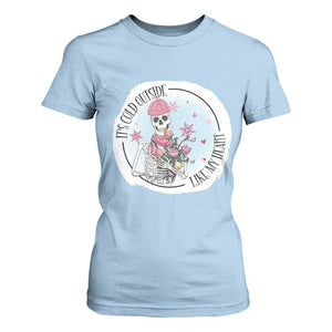 Anti Valentine T Shirt For Women It's Cold Outside Like My Heart Skeleton Single Day TS09 Light Blue Print Your Wear