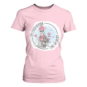 Anti Valentine T Shirt For Women It's Cold Outside Like My Heart Skeleton Single Day TS09 Light Pink Print Your Wear