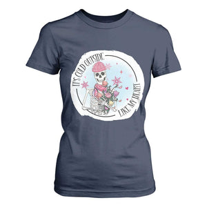 Anti Valentine T Shirt For Women It's Cold Outside Like My Heart Skeleton Single Day TS09 Navy Print Your Wear