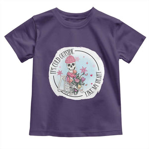 Anti Valentine Toddler T Shirt It's Cold Outside Like My Heart Skeleton Single Day TS09 Purple Print Your Wear