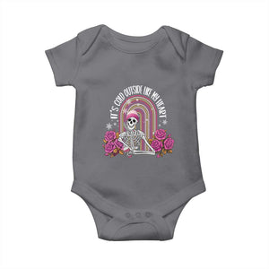 Anti Valentine's Day Baby Onesie It's Cold Outside Like My Heart Skeleton TS09 Charcoal Print Your Wear