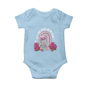 Anti Valentine's Day Baby Onesie It's Cold Outside Like My Heart Skeleton TS09 Light Blue Print Your Wear