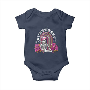 Anti Valentine's Day Baby Onesie It's Cold Outside Like My Heart Skeleton TS09 Navy Print Your Wear