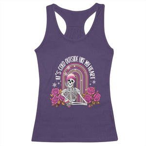 Anti Valentine's Day Racerback Tank Top It's Cold Outside Like My Heart Skeleton TS09 Purple Print Your Wear