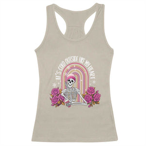 Anti Valentine's Day Racerback Tank Top It's Cold Outside Like My Heart Skeleton TS09 Sand Print Your Wear