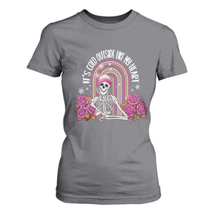 Anti Valentine's Day T Shirt For Women It's Cold Outside Like My Heart Skeleton TS09 Charcoal Print Your Wear