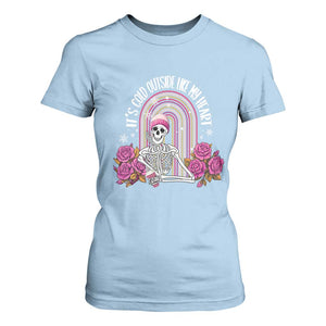 Anti Valentine's Day T Shirt For Women It's Cold Outside Like My Heart Skeleton TS09 Light Blue Print Your Wear