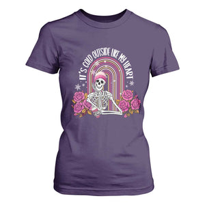 Anti Valentine's Day T Shirt For Women It's Cold Outside Like My Heart Skeleton TS09 Purple Print Your Wear