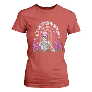 Anti Valentine's Day T Shirt For Women It's Cold Outside Like My Heart Skeleton TS09 Red Print Your Wear