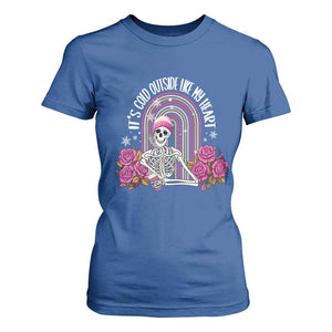 Anti Valentine's Day T Shirt For Women It's Cold Outside Like My Heart Skeleton TS09 Royal Blue Print Your Wear