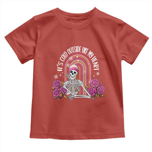 Anti Valentine's Day Toddler T Shirt It's Cold Outside Like My Heart Skeleton TS09 Red Print Your Wear