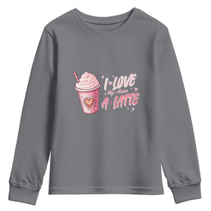 Valentine's Day Youth Sweatshirt I Love My Class A Latte Teacher Coffee Lover TS09 Charcoal Print Your Wear