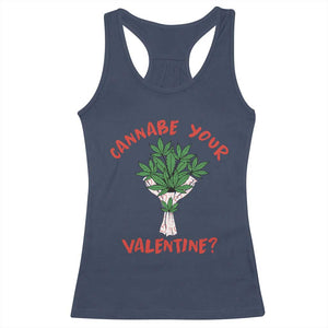 Cannabe Your Valentine 420 Cannabis Bouquet Marijuana Weed Flower Racerback Tank Top TS09 Navy Print Your Wear