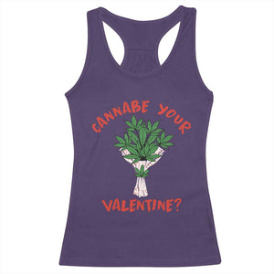 Cannabe Your Valentine 420 Cannabis Bouquet Marijuana Weed Flower Racerback Tank Top TS09 Purple Print Your Wear