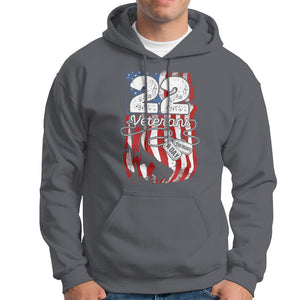 PTSD Hoodie 22 Veterans A Day Veteran Suicide Awareness TS09 Charcoal Printyourwear