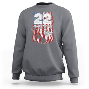 PTSD Sweatshirt 22 Veterans A Day Veteran Suicide Awareness TS09 Charcoal Printyourwear