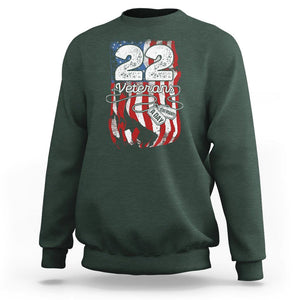 PTSD Sweatshirt 22 Veterans A Day Veteran Suicide Awareness TS09 Dark Forest Green Printyourwear