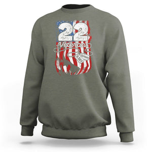 PTSD Sweatshirt 22 Veterans A Day Veteran Suicide Awareness TS09 Military Green Printyourwear