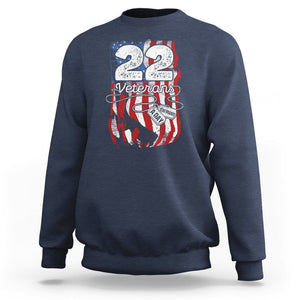 PTSD Sweatshirt 22 Veterans A Day Veteran Suicide Awareness TS09 Navy Printyourwear