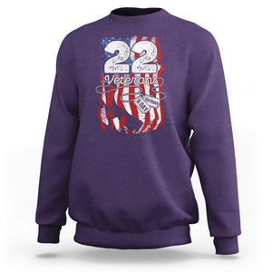 PTSD Sweatshirt 22 Veterans A Day Veteran Suicide Awareness TS09 Purple Printyourwear