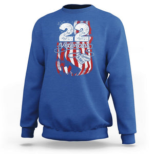 PTSD Sweatshirt 22 Veterans A Day Veteran Suicide Awareness TS09 Royal Blue Printyourwear