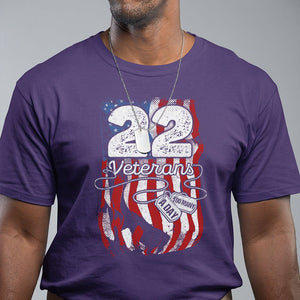 PTSD T Shirt 22 Veterans A Day Veteran Suicide Awareness TS09 Purple Printyourwear