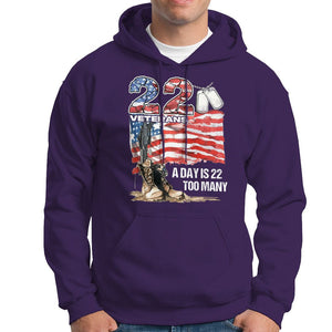 Veteran Suicide Awareness Hoodie 22 Veterans A Day Too Many PTSD TS09 Purple Printyourwear